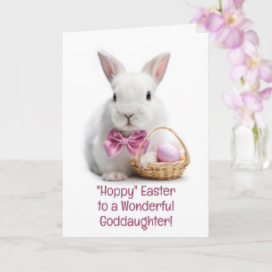Carte Marraine Joyeuses Pâques Lapin Blanc Mignon