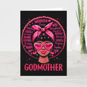 Carte Marraine maman femme noire afro-américaine heureus