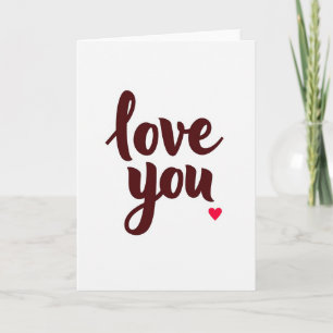 Carte Marron Élégante Simple Je T'Aime