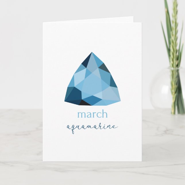 Carte Mars Birthstone Aquamarine (Devant)