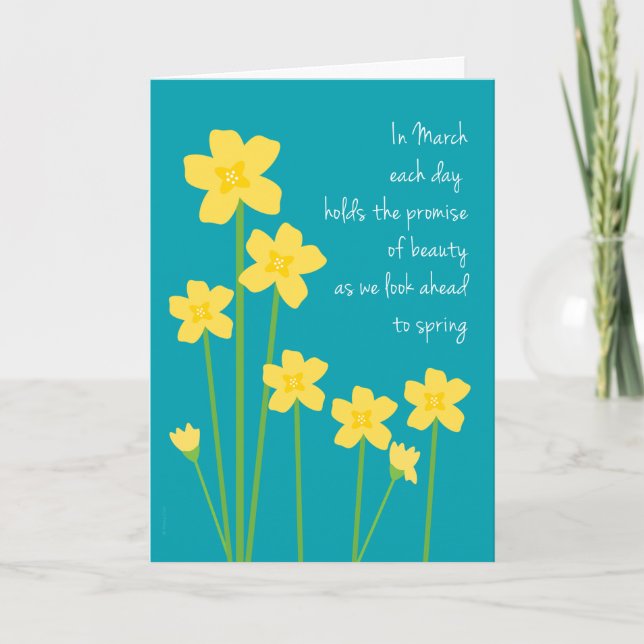 Carte Mars Mois de naissance Daffodiles Joyeux anniversa (Devant)