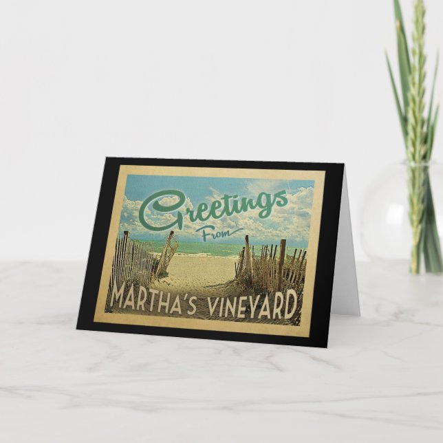 Carte Martha's Vineyard Beach Vintage Travel (Devant)