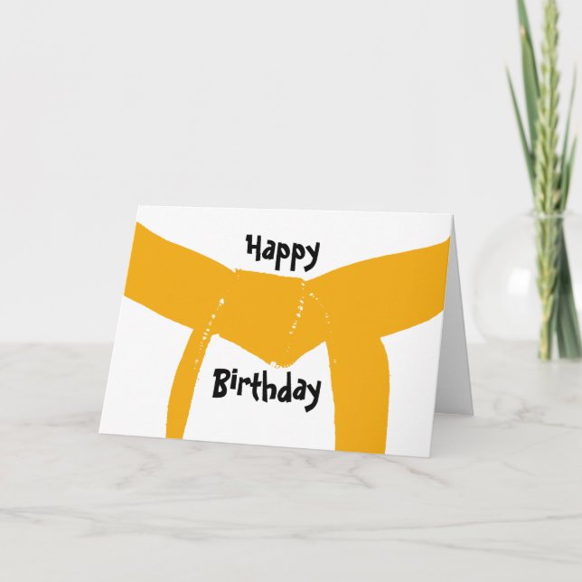 Carte Martial Arts Orange Belt Anniversaire (Devant)
