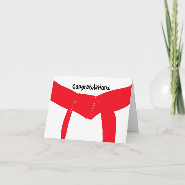 Carte Martial Arts Red Belt Félicitations (Devant)