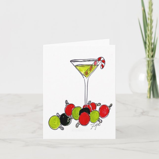 Carte Martini Bâton de Noël (Devant)