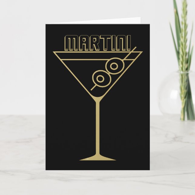 Carte Martini olive doré Mid Century Modern 2 (Devant)