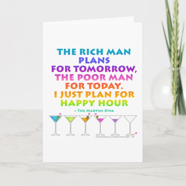 Carte MARTINI ZEN - Plan pour le message d'accueil de l' (Devant)