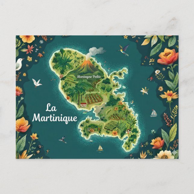 Carte Martinique Illustrée  (Devant)