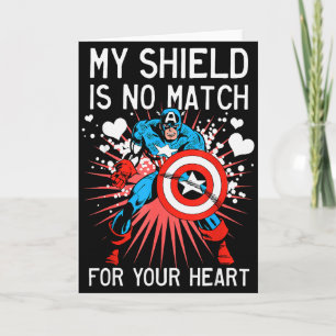 Carte Marvel Captain America Bouclier Cœur Saint-Valenti