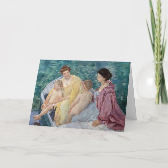 Carte Mary Cassatt - Deux mères et enfants dans un batea (Devant)