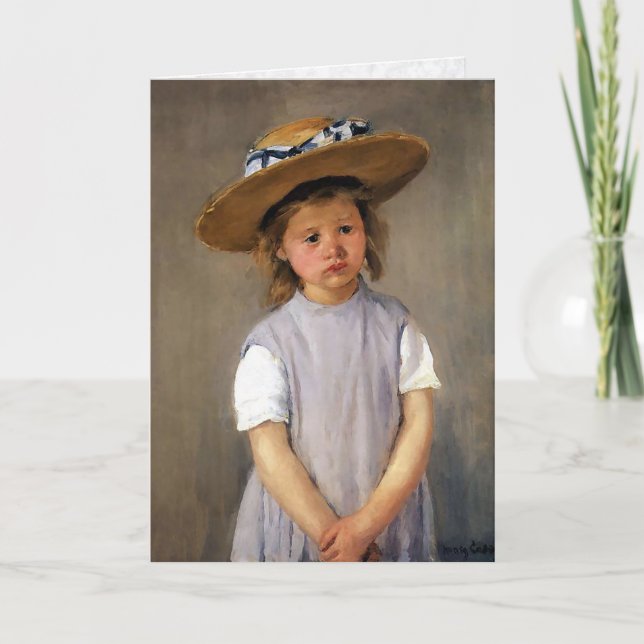 Carte Mary Cassatt "enfant dans un chapeau de paille " (Devant)
