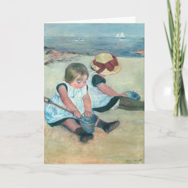 Carte Mary Cassatt - Enfants jouant sur la plage (Devant)