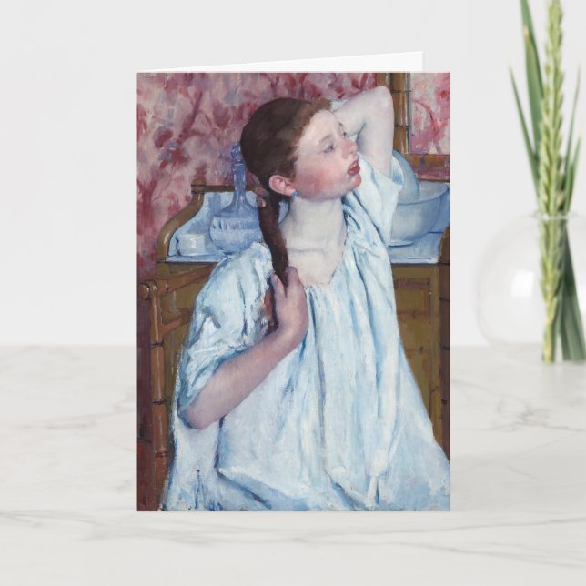 Carte Mary Cassatt - Girl Arrange ses cheveux (Devant)