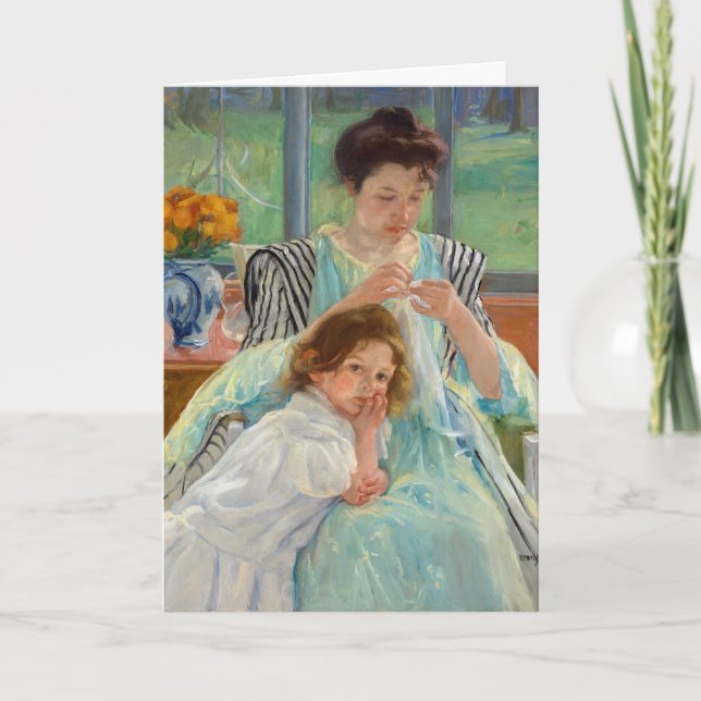 Carte Mary Cassatt - Jeune Mère Cousant (Devant)