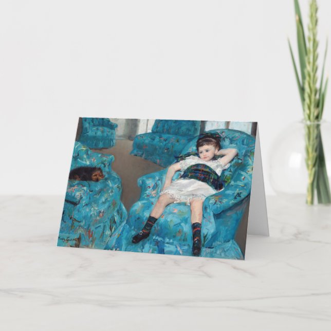 Carte Mary Cassatt - Petite fille dans un fauteuil bleu (Devant)