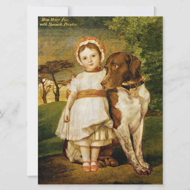 Carte Mary Fox Avec Son Chien Pointeur Espagnol (G.F. Wa (Devant)