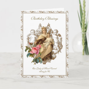 Carte Mary Jesus Angels Mont Carmel Roses Religieux
