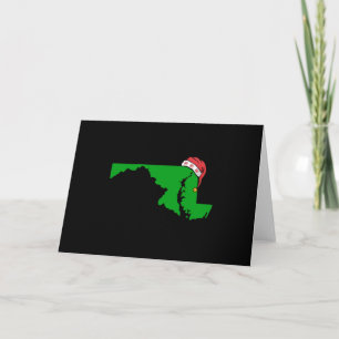 Carte Maryland Noël mignon cadeau de Noël Vert US