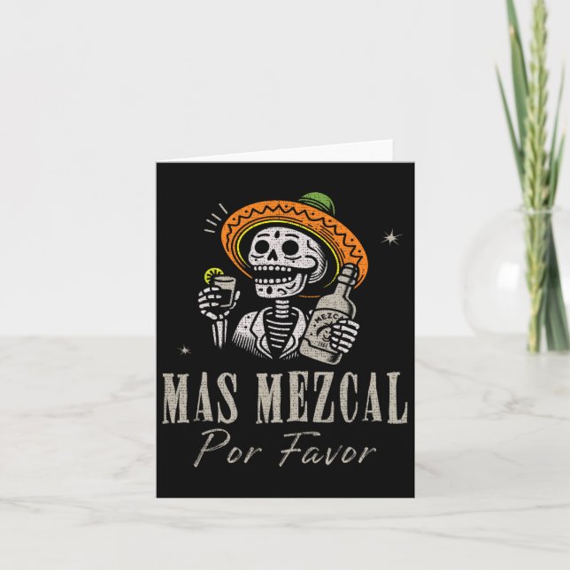 Carte Mas Mezcal S'il Vous Plaît Drôle Cinco De Mayo Bar (Devant)