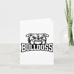 Carte Mascotte Bulldogs Retour À L'École Esprit D'Équipe