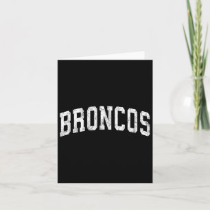Carte Mascotte de Broncos Sport Vintage Nom sportif Desi