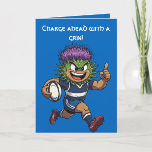 Carte Mascotte de rugby du chardon écossais Sprint piqua