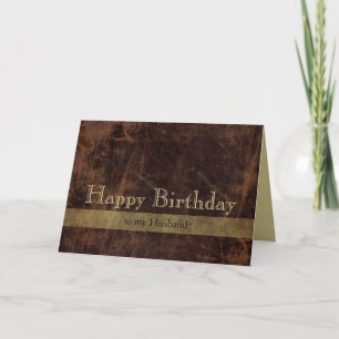 Carte Masculine d'anniversaire Brown/Or personnalisé