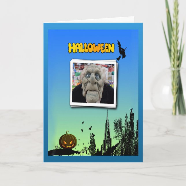 Carte Mask of Old Man, Flying Witch and Jack o Lantern (Devant)