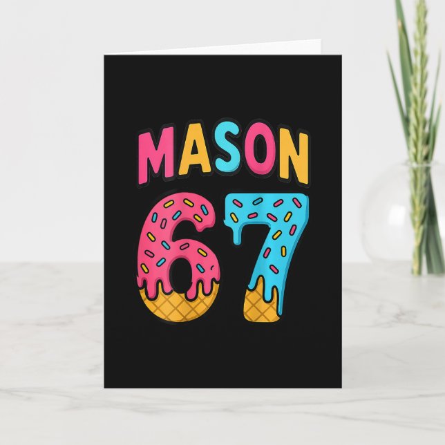 Carte Mason 67 Glace Mème Drôle Six Sept (sur Ck)  (Devant)