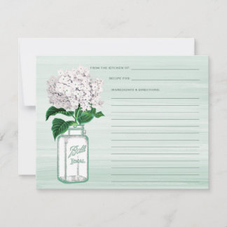 Carte Mason Jar & Hydrangea Mint Green Recette Car