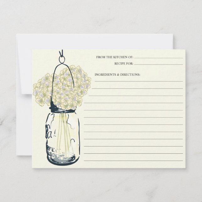 Carte Mason Jar & Hydrangeas Recette (Devant)