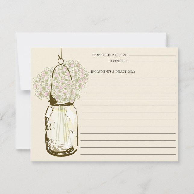Carte Mason Jar & Hydrangeas Recette (Devant)