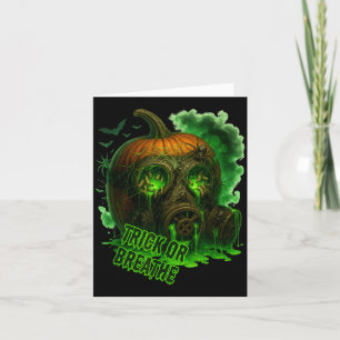 Carte Masque à gaz de citrouille toxique d'Halloween eff