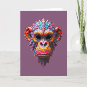 Carte Masque de chimpanzé orné