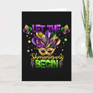 Carte Masque de costume de Mardi Gras Laissez les frasqu