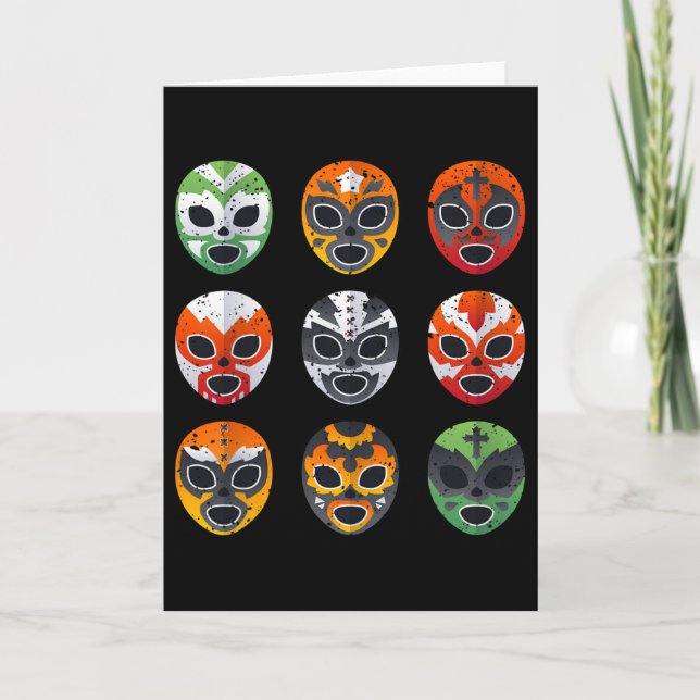 Carte Masque de lutte de Lucha Libre Cinco De Mayo Mexic (Devant)