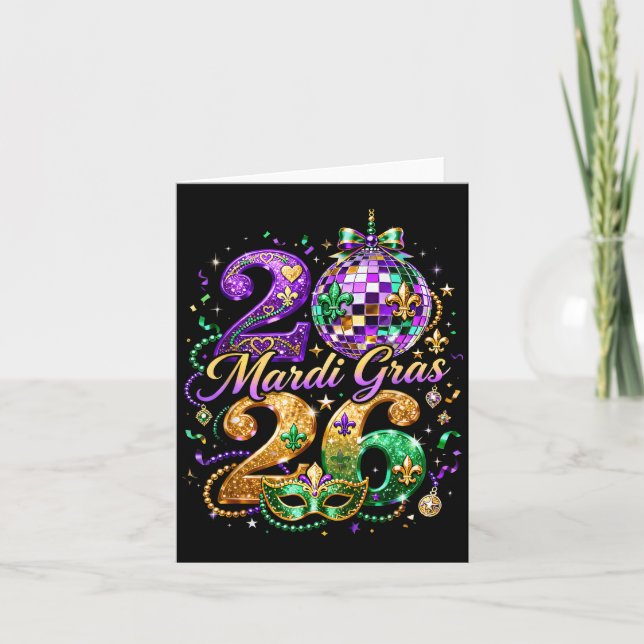 Carte Masque de perles de Mardi Gras Création de défilé (Devant)