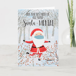 Carte Masque de Santa Covid-19 extra sentimental