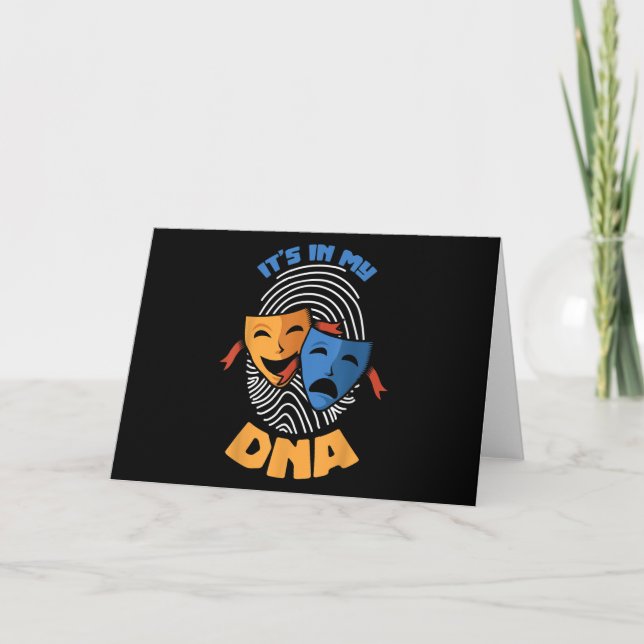 Carte Masque de théâtre C'est dans mon ADN Amoureux de m (Devant)