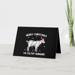 Carte Masque de visage de chèvre de Noël joyeux Santa ch