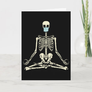 Carte Masque de visage squelette Lotus Yoga Yogi Hallowe