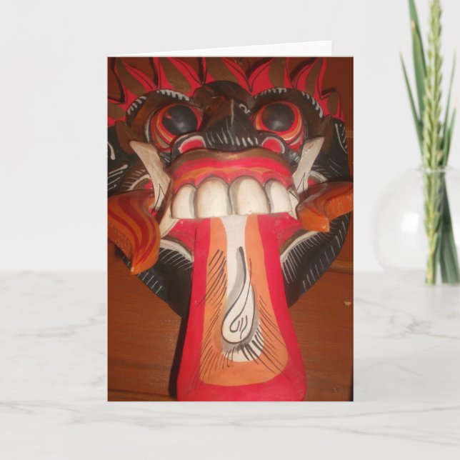 Carte Masque d'Halloween pour langue bizarre (Devant)