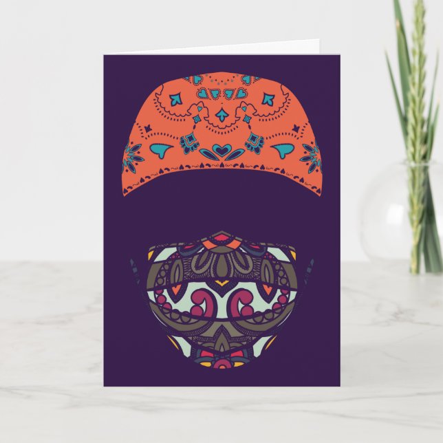 Carte masqué en paisley (Devant)