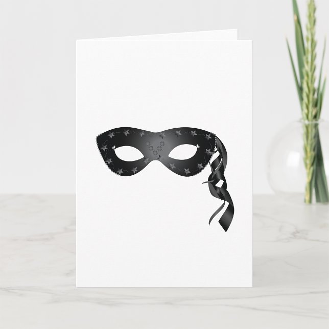 Carte Masque noir élégant avec dentelle florale (Créateur téléchargé)