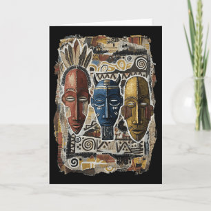 Carte Masque Tril Africain Américain Cool Art Histoire N