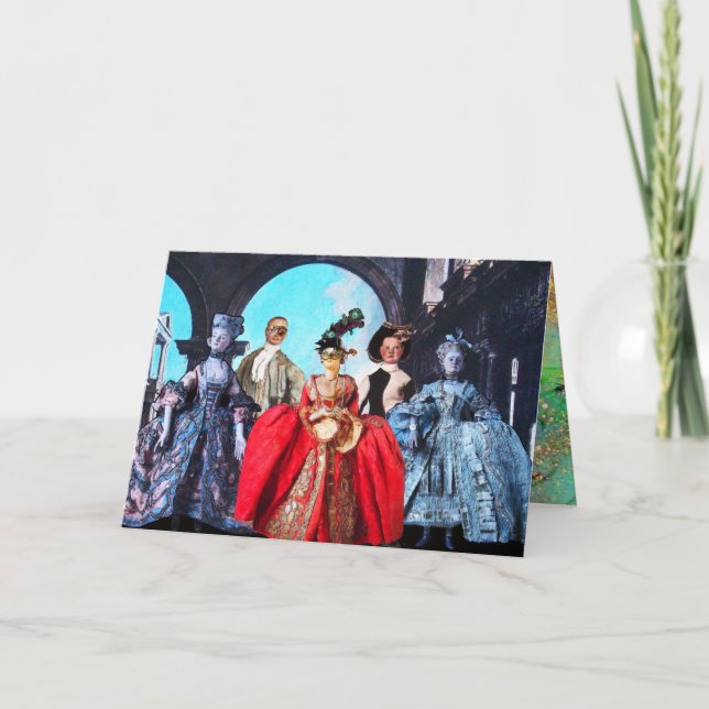 CARTE MASQUERADE DE MASQUERADE DE POPETS ITALIENS ANTIQU (Devant)