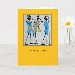 Carte Massai Warriors, Kenya, Anniversaire de l'art afri