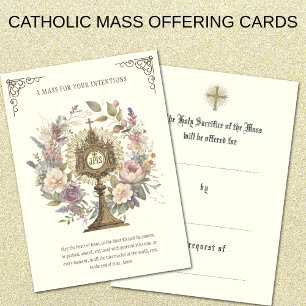 Carte Masse Offrir Floral Divine Loue l'Eucharistie