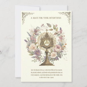 Carte Masse Offrir Floral Divine Loue l'Eucharistie