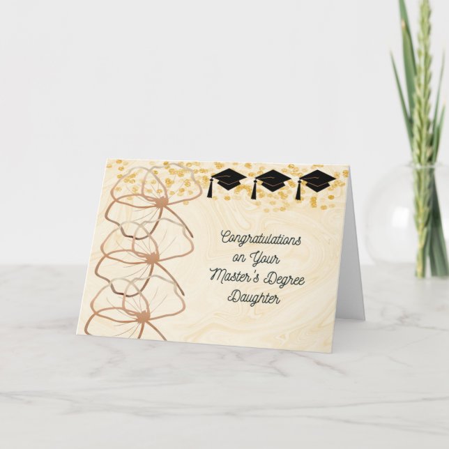 Carte Master's Degree Card pour fille avec or Rose (Devant)